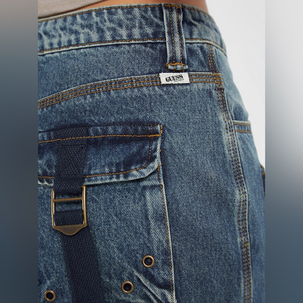 GUESS Originals Cargo Denim Skirt Size 27 Sold Out - Picture 12 of 13